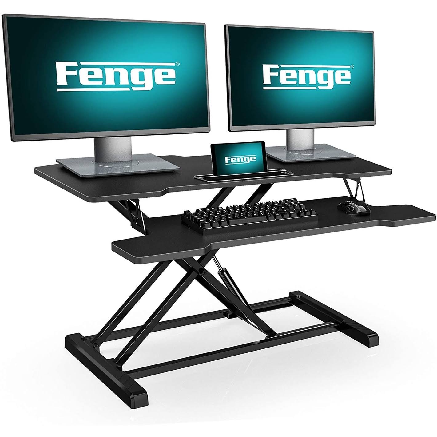 36x22 Height Adjustable Standing Desk Converter - Black W293679