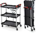 Black/Red Folding Collapsible Service Cart P414