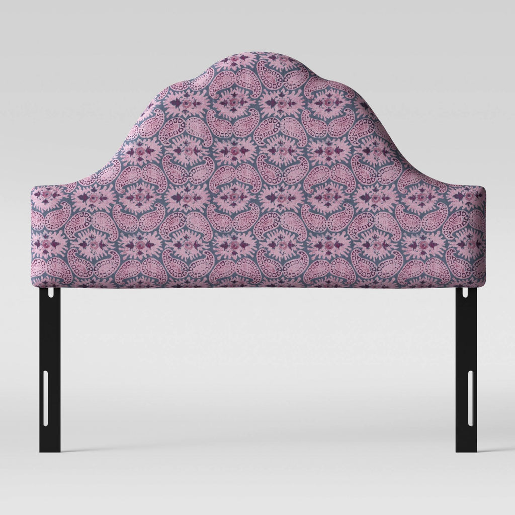 California King Arched Headboard Purple Paisley D587335