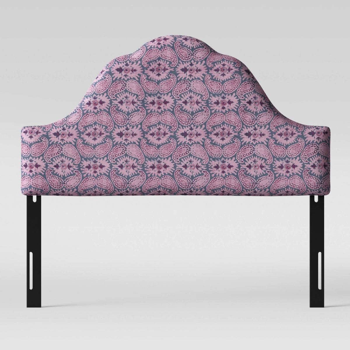 California King Arched Headboard Purple Paisley D587335