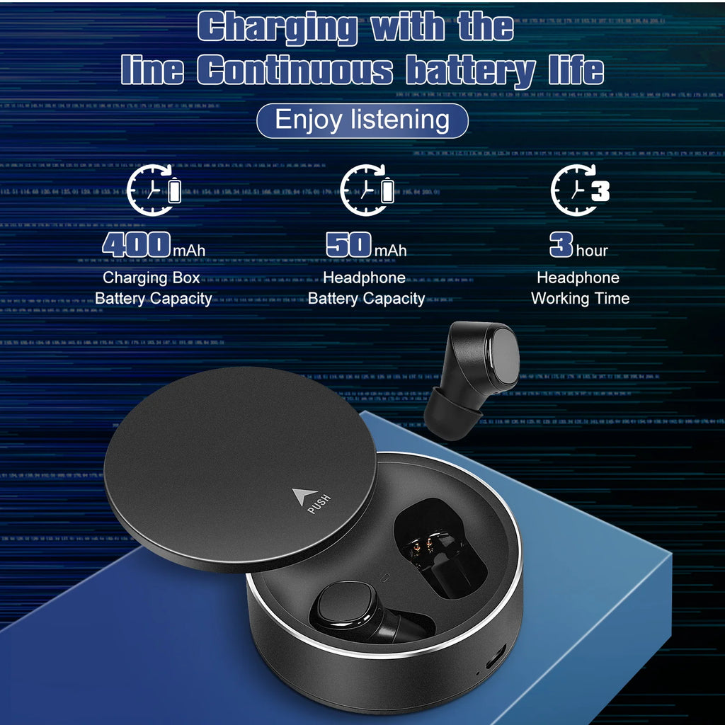 Black True Wireless Earbuds with Mic J701154