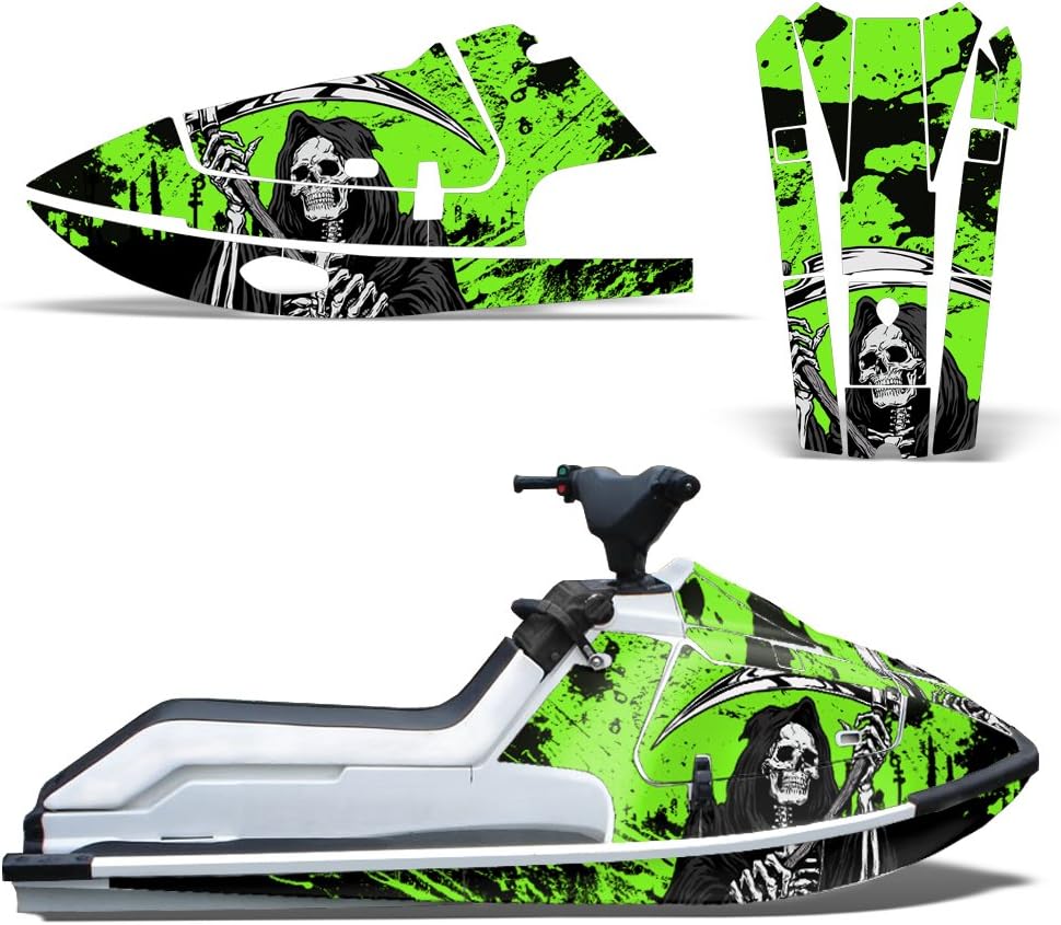 Jet Ski Graphics Kit Sticker Decal Compatible with Kawasaki X2 JF650 1986-1995 Green A1027
