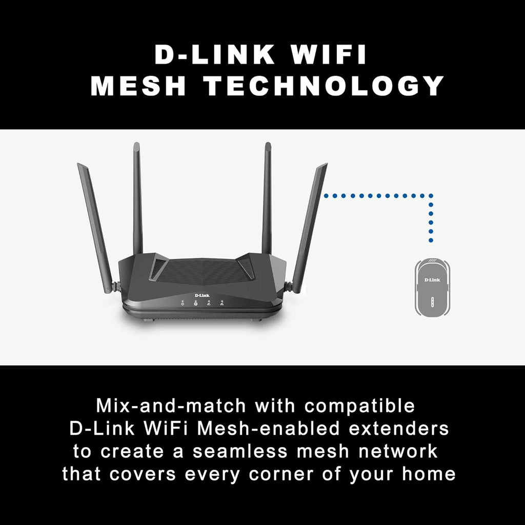 Black Pack of 2 WiFi 6 Router R492