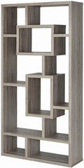 Geometric Cubed Rectangular Bookcase, Weathered Grey R73377