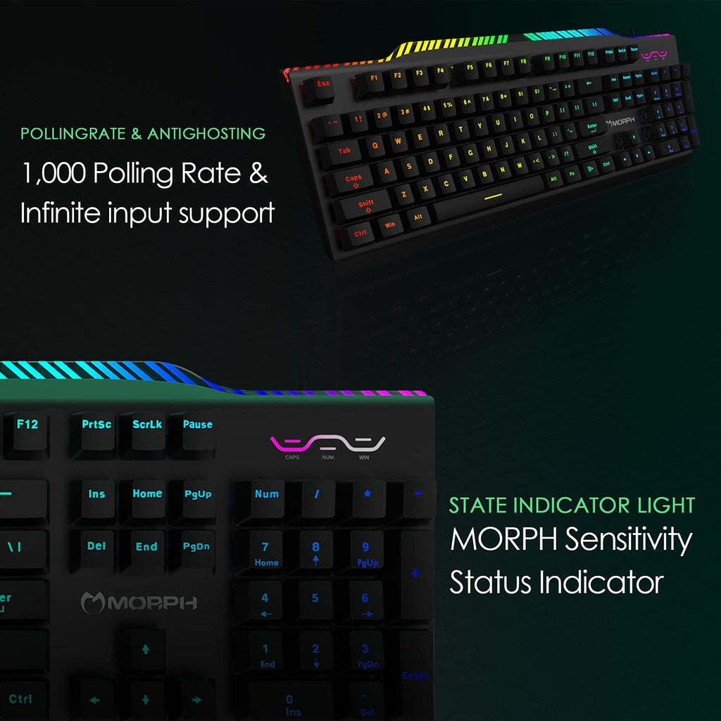 Black USB Wired RGB Mechanical Gaming Keyboard F72086