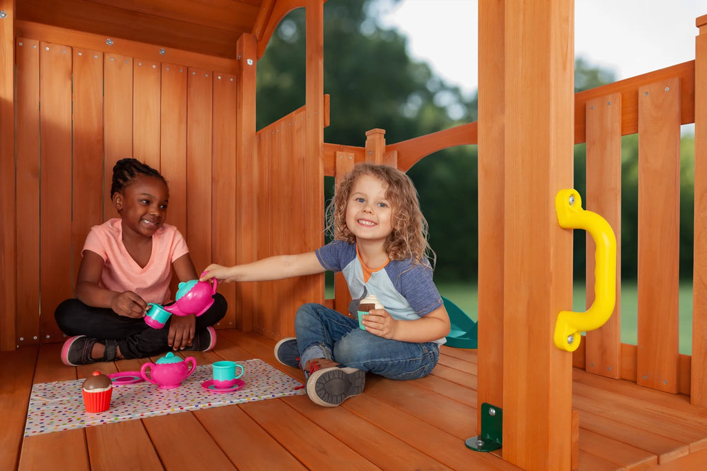 Wooden Playset with Slide and Swing I805179