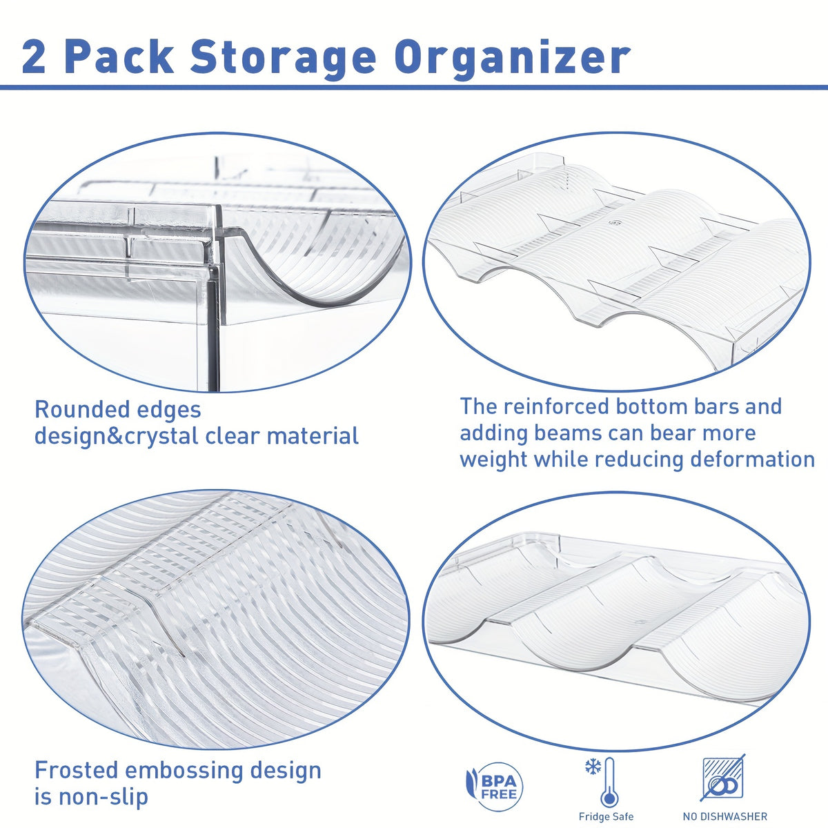 Clear Stackable Water Bottle Organizer - 4 Layers Plastic Holder P22411