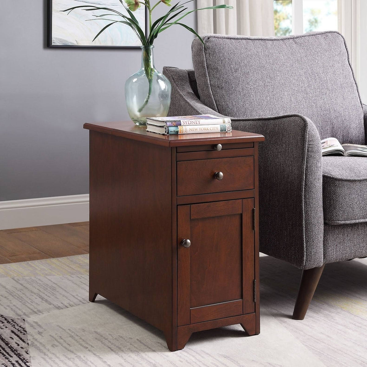 1-drawer 1-door Side Table with USB Charger Y754