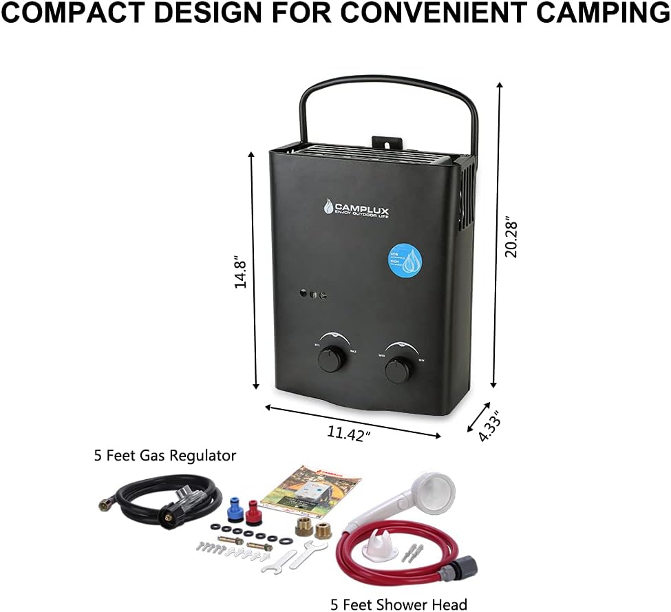Black 1.32 GPM Outdoor Propane Gas Tankless Water Heater M513562