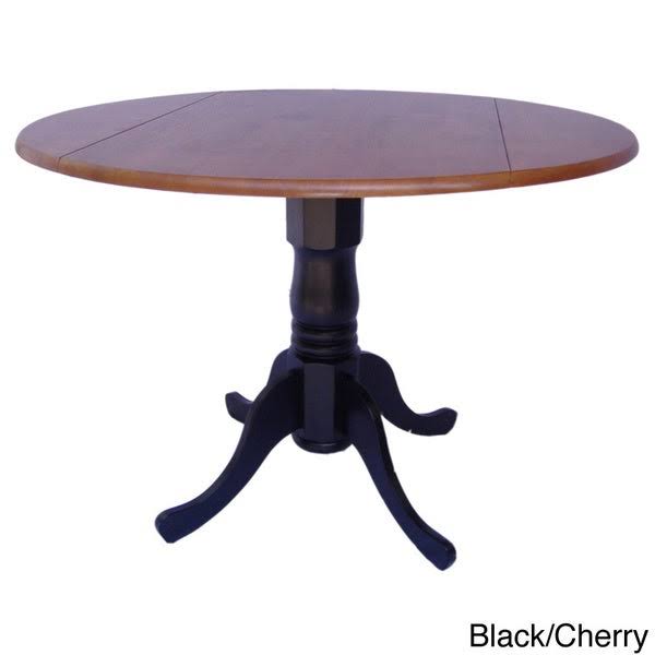 White Round Dual Drop Leaf Pedestal Table U280