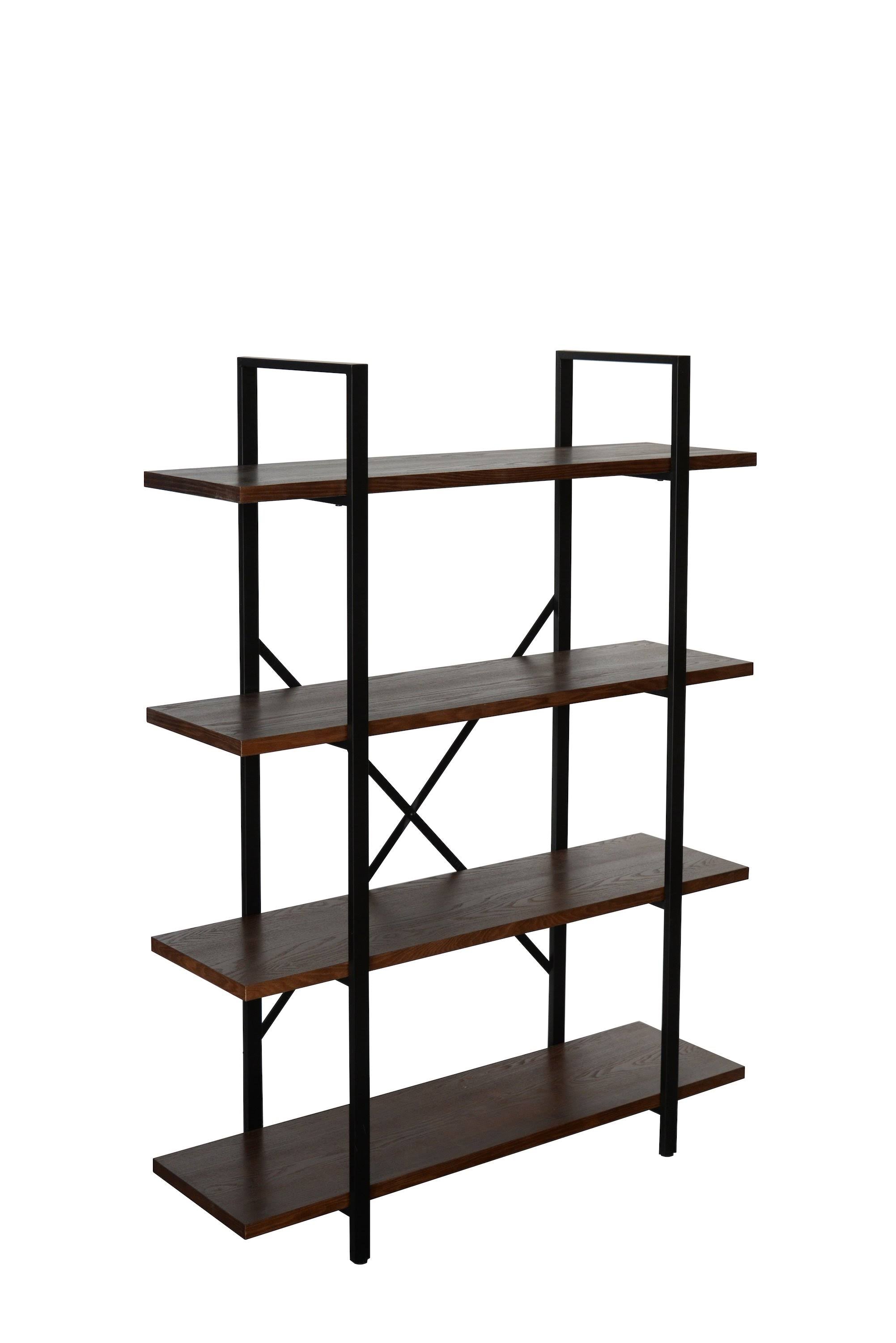 Walnut Brown 4 Shelf Etagere Bookcase Y778