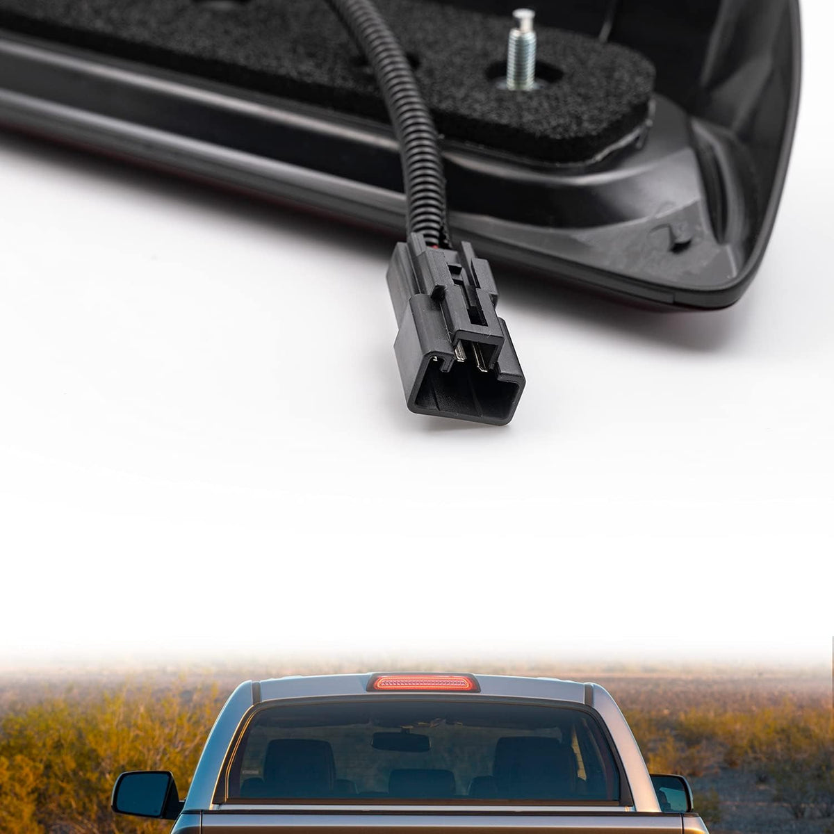 Red LED Strobe Third Brake Light with White Cargo Light Kit Euro Smoked Lens P281
