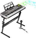 61 Key Portable Digital Keyboard Piano with Stand, Built In Speakers, Microphone and Music Sheet Stand M236222