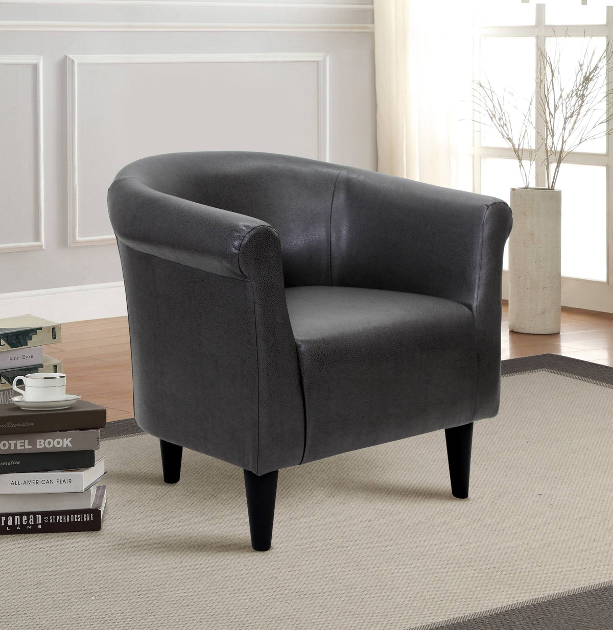 Faux Leather Bucket Accent Chair C46479