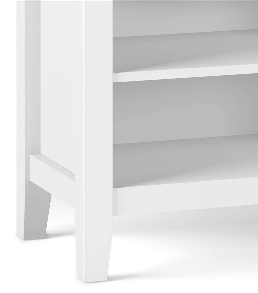 White Solid Wood Bedside Table V134