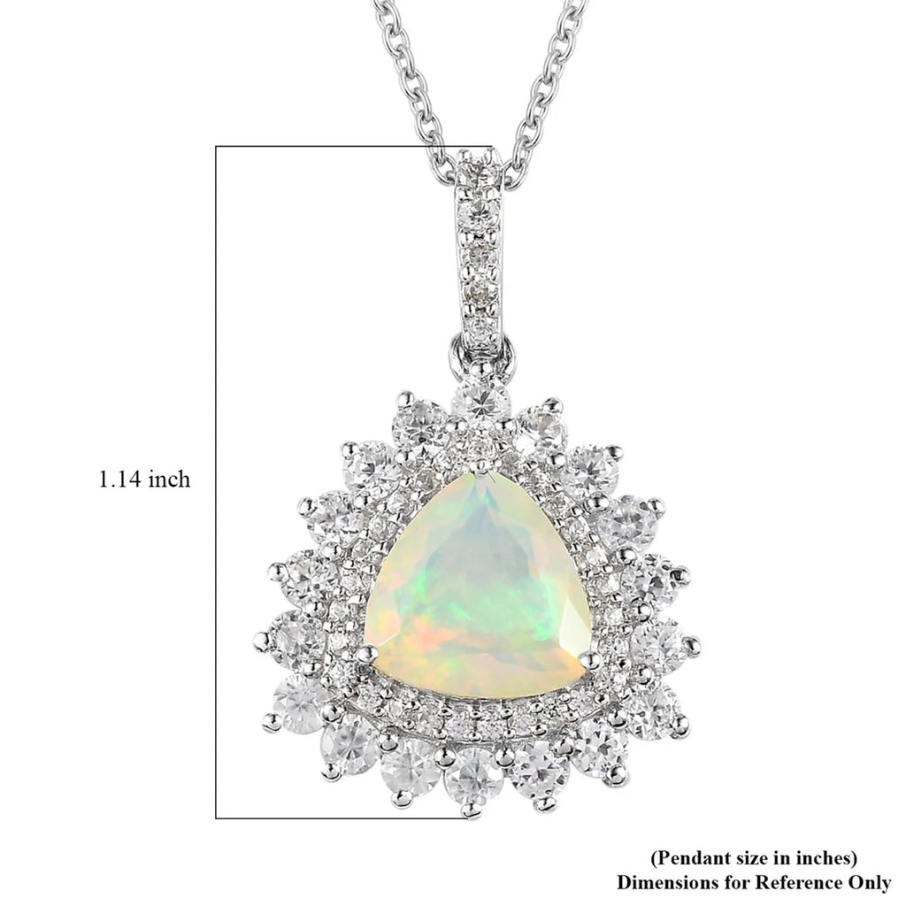Natural Ethiopian Welo Opal 925 Sterling Silver Pendant Necklace I3242