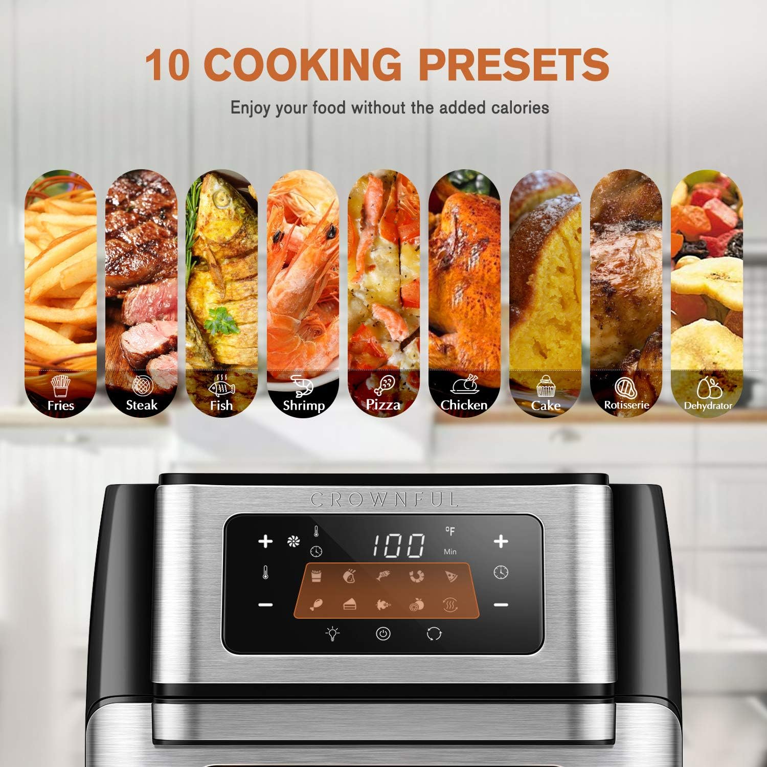 10.6 Quart 10-in-1 Air Fryer Toaster Oven with Rotisserie and Dehydrator S987