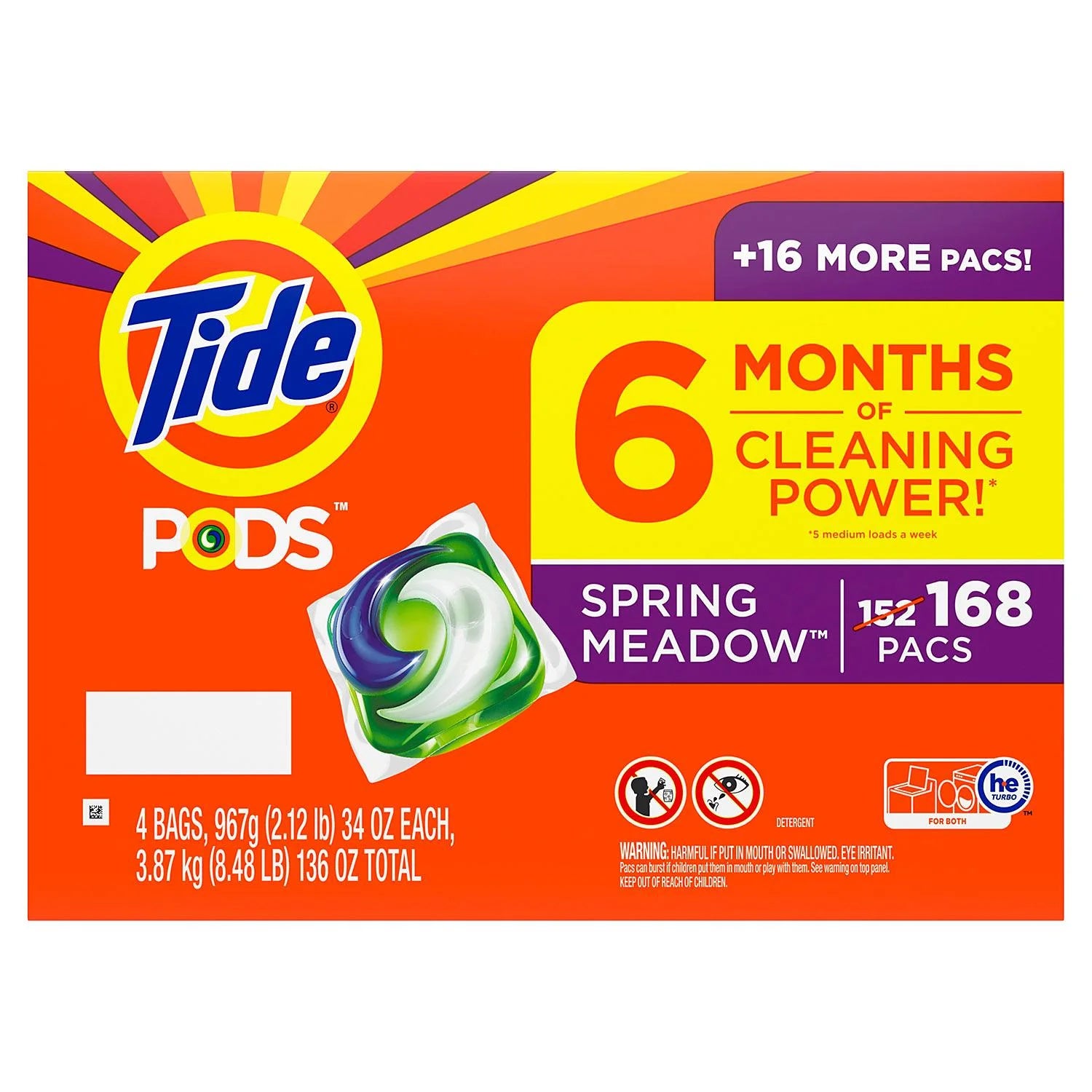 168 Count Laundry Detergent Pacs J962