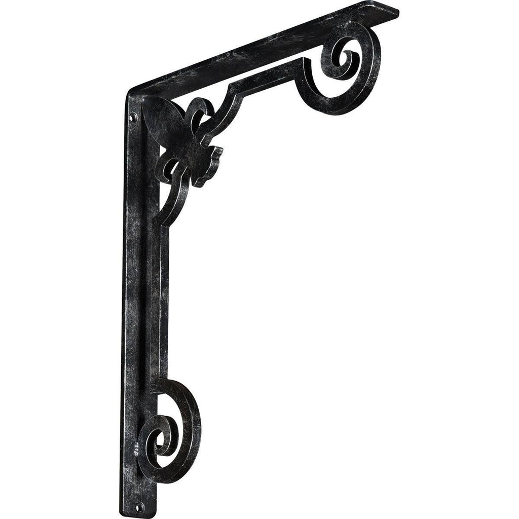 Wrought Iron Bracket Antiqued Silver Q1138