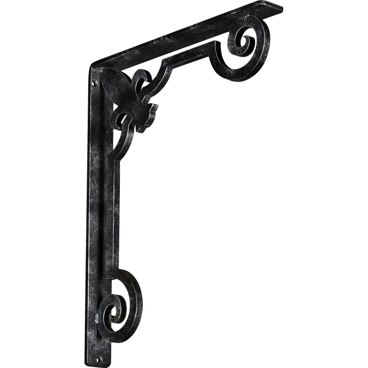 Wrought Iron Bracket Antiqued Silver Q1138