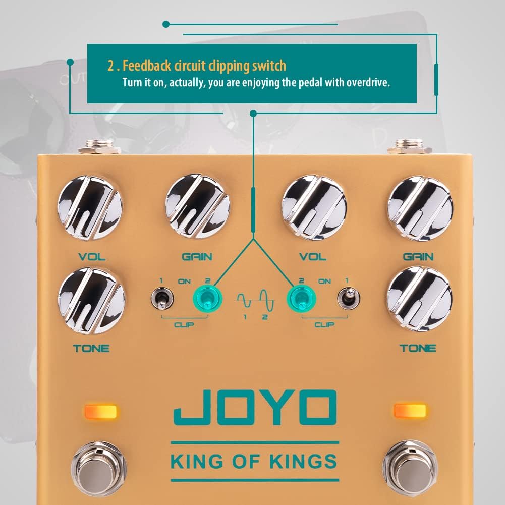 Dual Crunch Guitar Effect Pedal Overdrive Pedal True Bypass Pack of 2 F419
