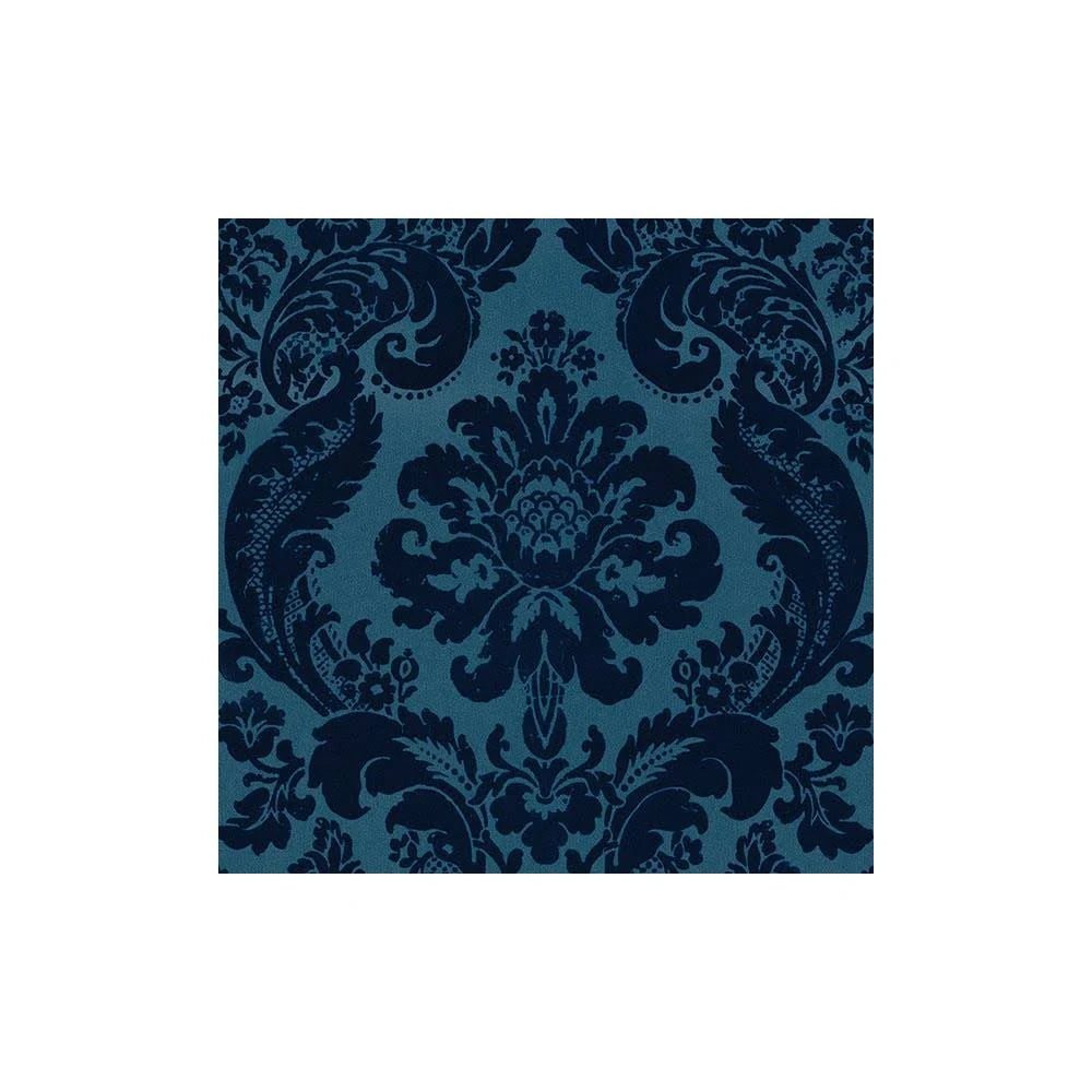 Shadow Blue Damask Wallpaper A824