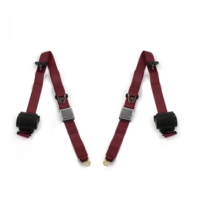 Burgundy Retractable Bucket Seat Belt Kit, 2 Belts F173