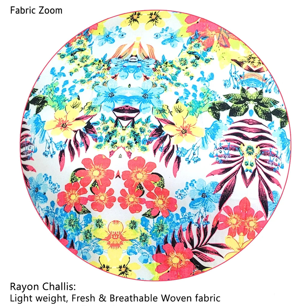 Hawaiian Print Caftan Dress T365093