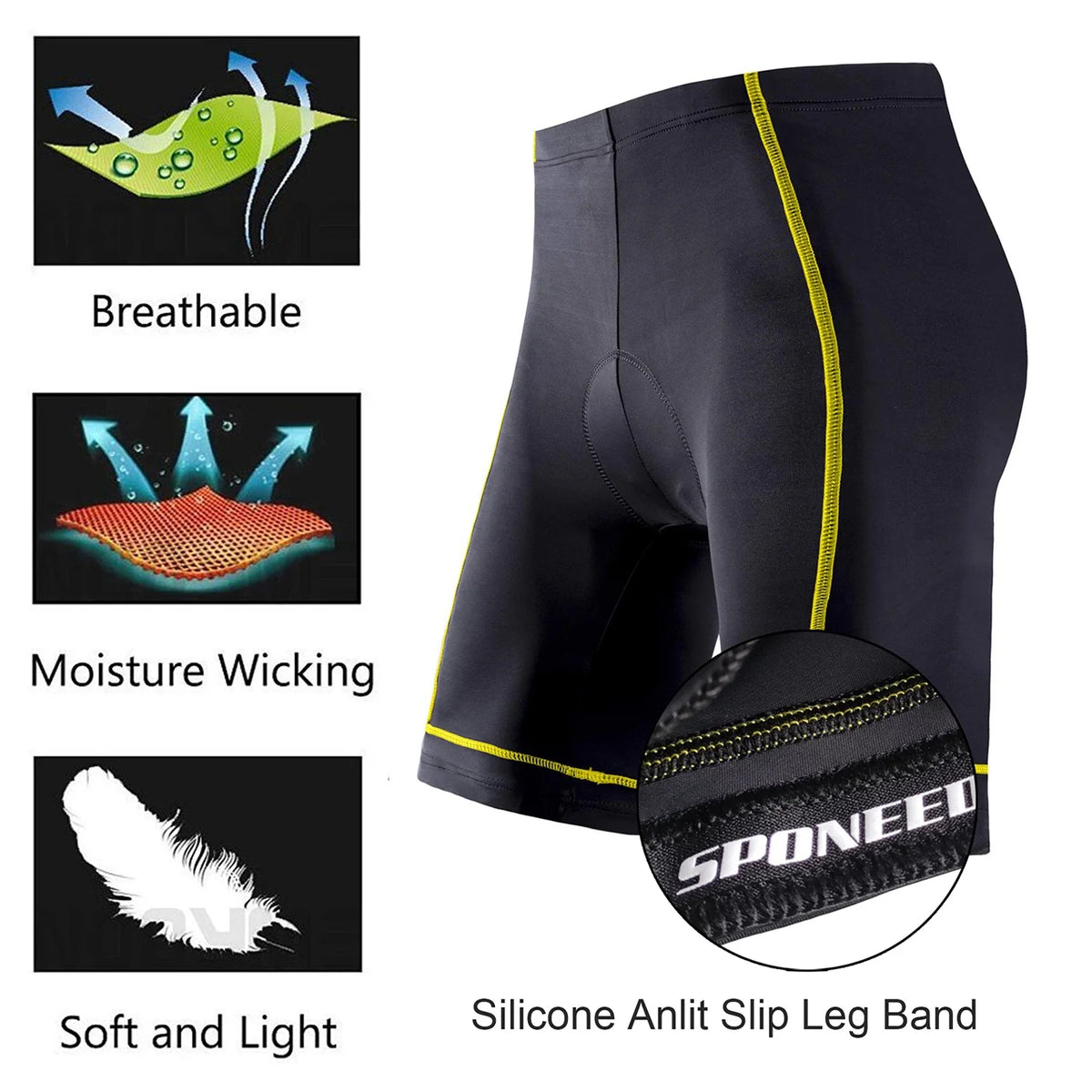 Yellow M Cycling Jersey Short Sleeve Set with Padded Shorts Y4714