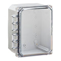 8x6x4 Clear Polycarbonate Enclosure with Hinge Screw Cover B76527