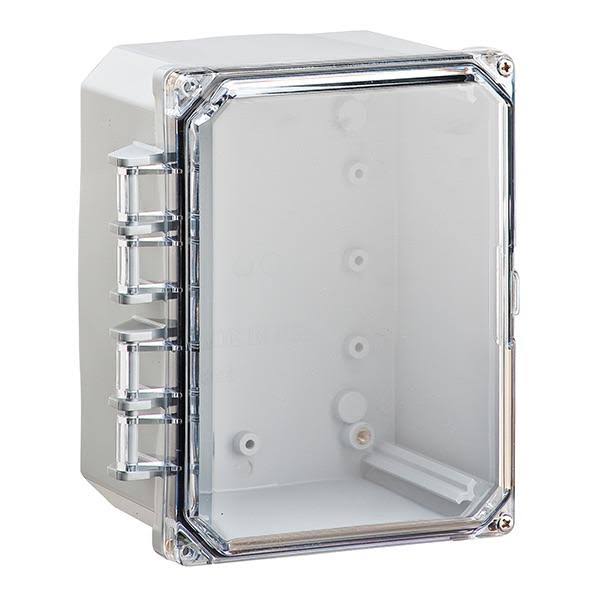 8x6x4 Clear Polycarbonate Enclosure with Hinge Screw Cover B76527