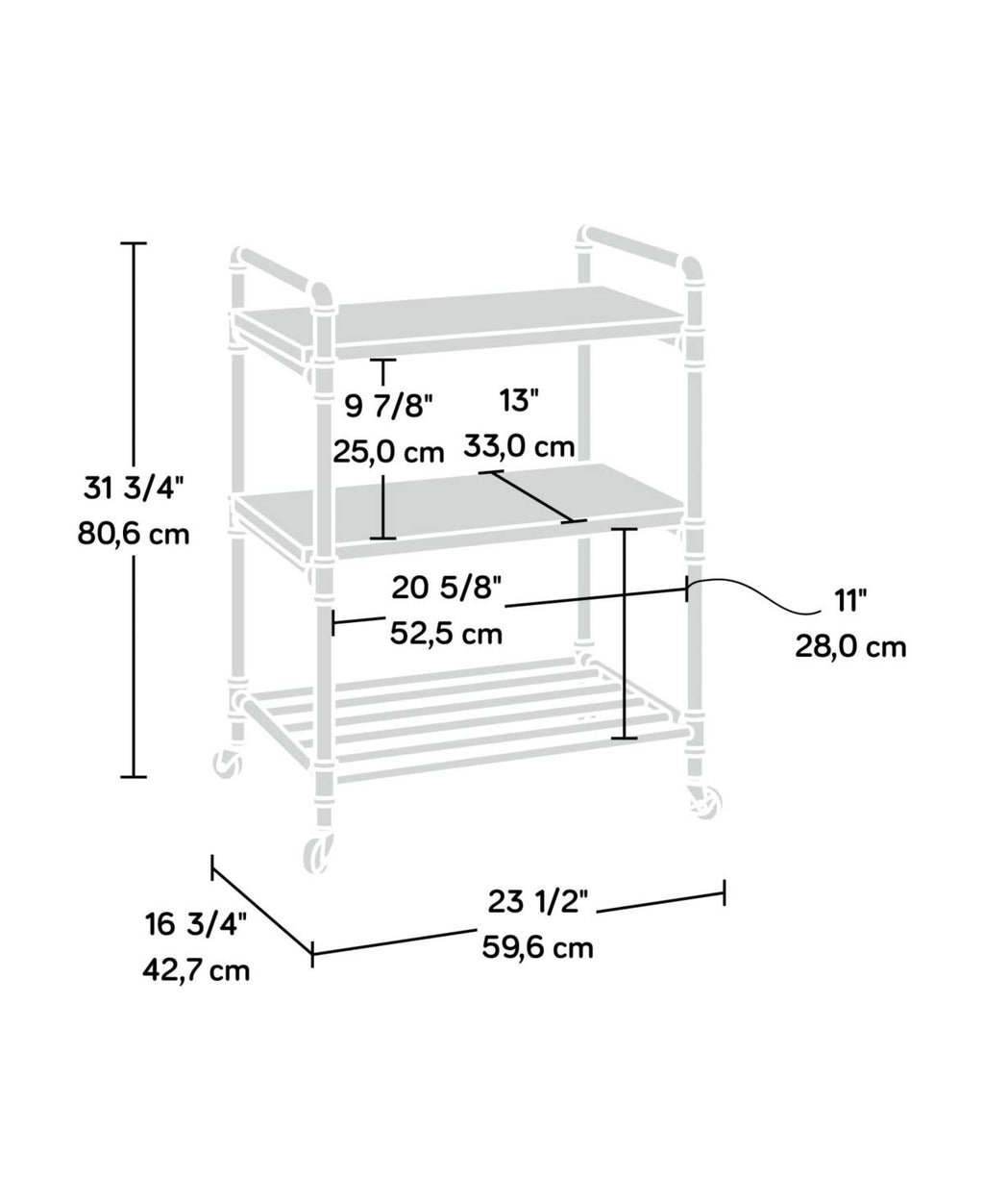 Checked Oak Multi-Purpose Cart V658473