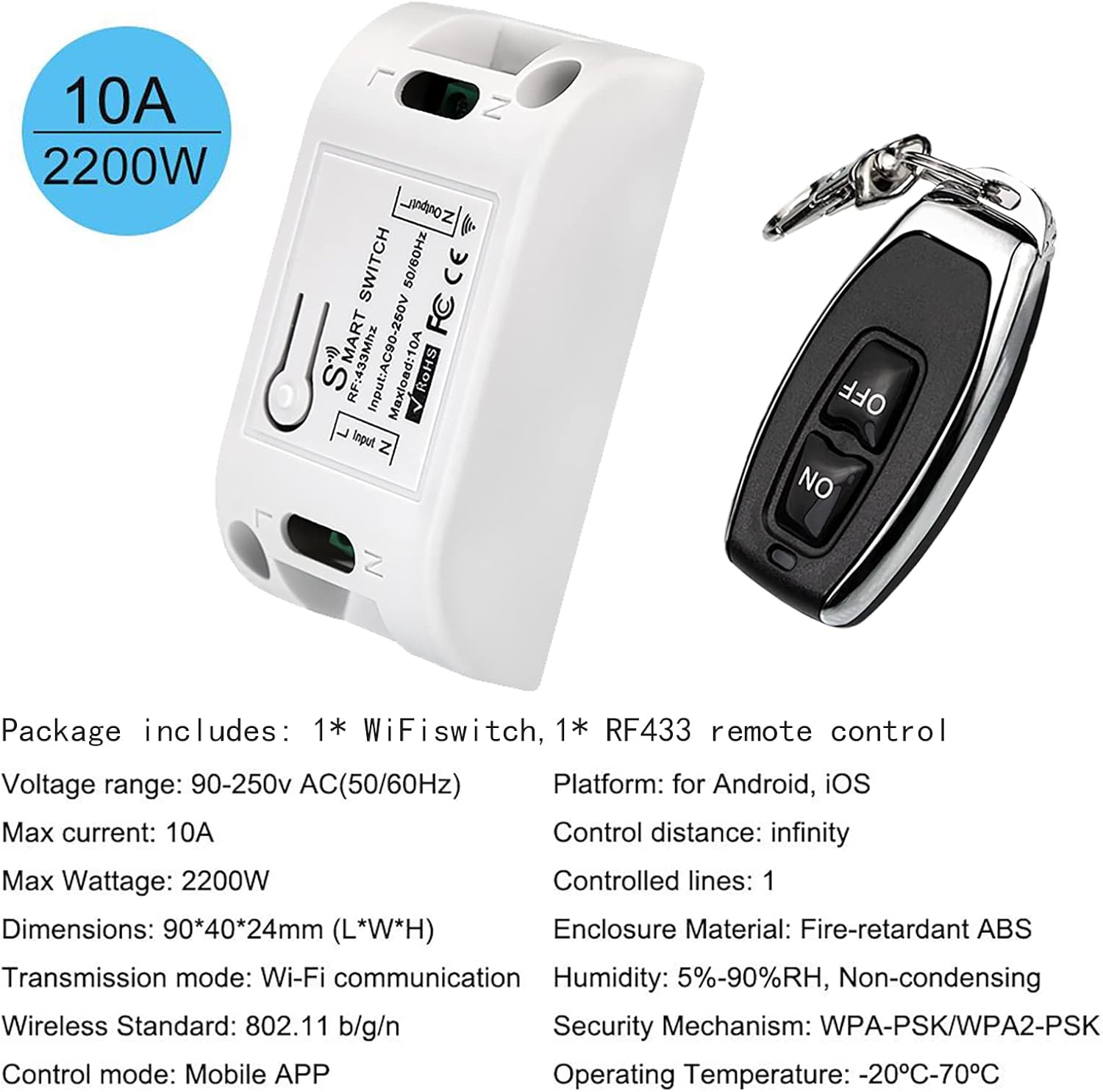 WiFi and RF433 Remote Control Dual Power Automatic Transfer Switch Ats 16-63-100A Rated 220V 240V Din Rail Mounted Controller G33806