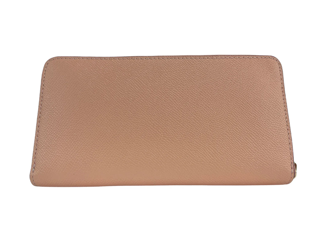 Long Crossgrain Leather Zip Around Wristlet Wallet W2674
