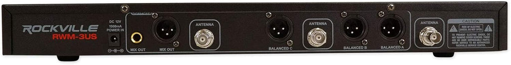 Triple Wireless UHF 3 Microphone System with Adjustable Frequency X286491