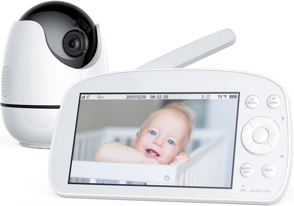 Baby Video Monitor with Camera and Audio, 720P HD Resolution, 5.5 Display, Night Vision W785185