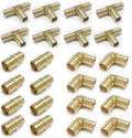 3/4" Pex Fittings Tee Elbow and Coupling, 8 Pieces Each, Lead Free T951789