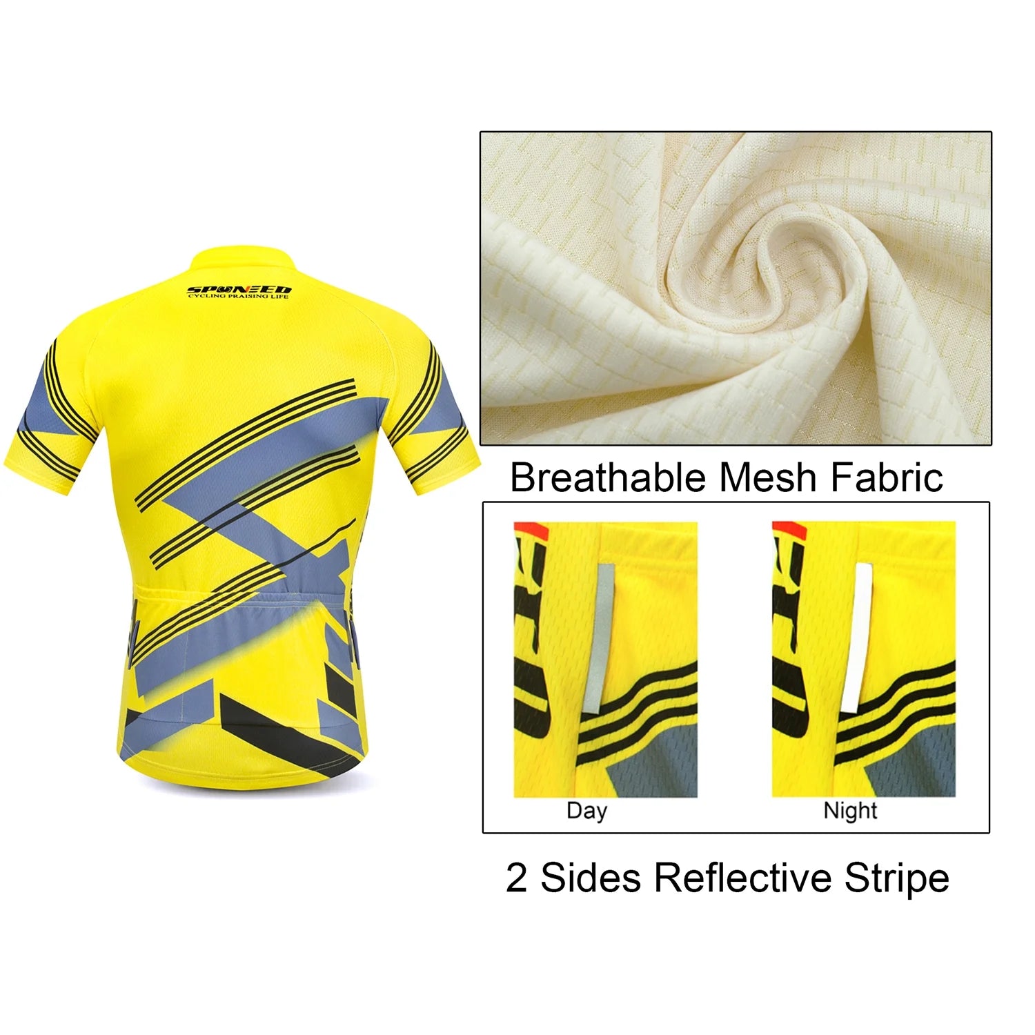 Yellow M Cycling Jersey Short Sleeve Set with Padded Shorts Y4714