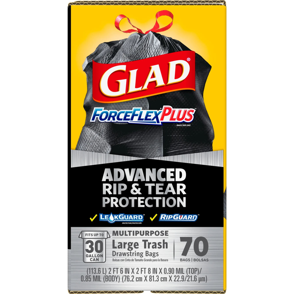 ForceFlexPlus Drawstring Trash Bags, 30 Gallon, 70 Ct J3475