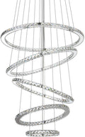 Crystal LED Pendant Chandelier with Stainless Steel Cable 5 Rings J707250