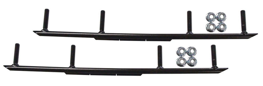 Black MTX Snowmobile Skis with 4" Round Bars Complete Kit C14930