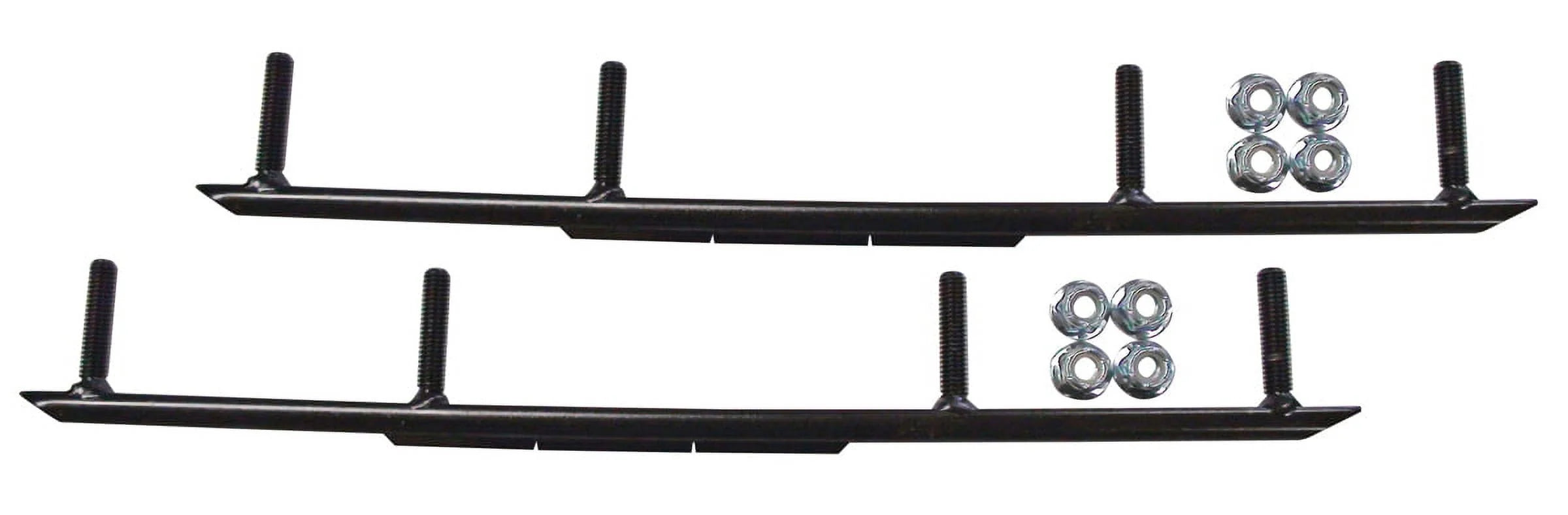Black MTX Snowmobile Skis with 4" Round Bars Complete Kit C14930