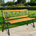 Cast Iron Hardwood Patio Bench O890441
