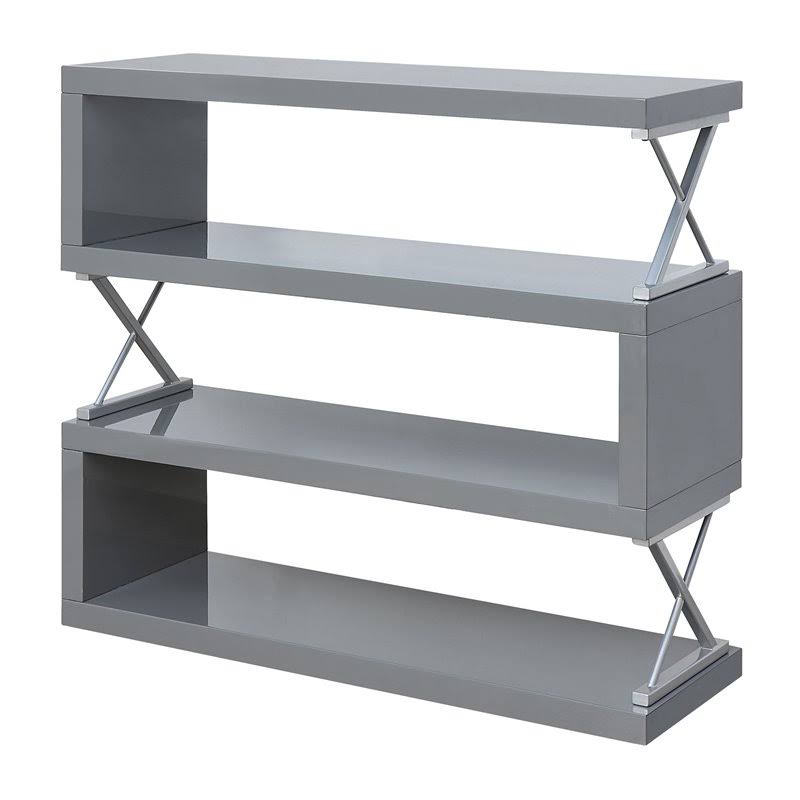 Glossy Gray Contemporary Bookcase N633960