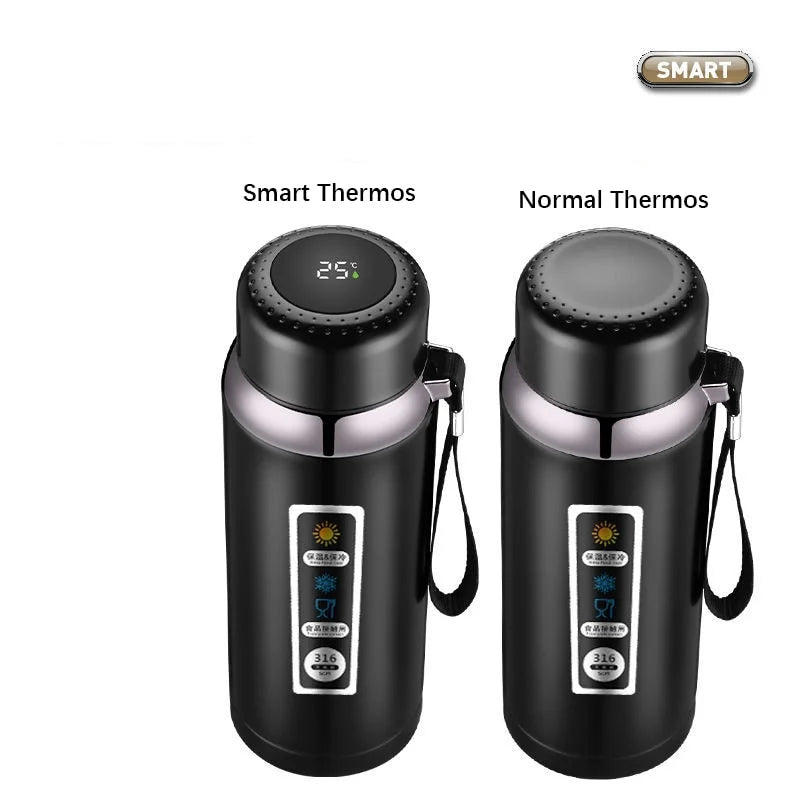 316 Stainless Steel Thermos Bottle LED Temperature Display Vacuum Flask With Tea Separation Filter Leakage-proof Cup 1.0L Y179