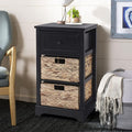 Black Storage Cabinet with 2 Drawers & 4 Removable Baskets A340760