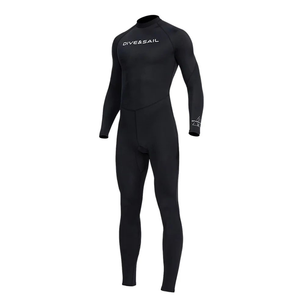 Men One Piece Swimsuit with Back Zipper Quick Dry Long Sleeve Surf Suit E24365