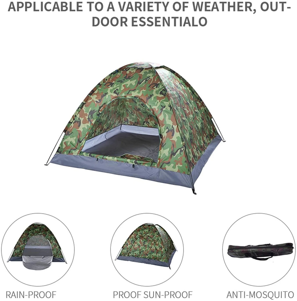 Camouflage Waterproof Dome Tent with Carry Bag X956658