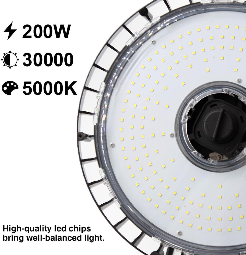 200W 5000K 30000 Lumen LED High Bay Light 8 Pack K76290