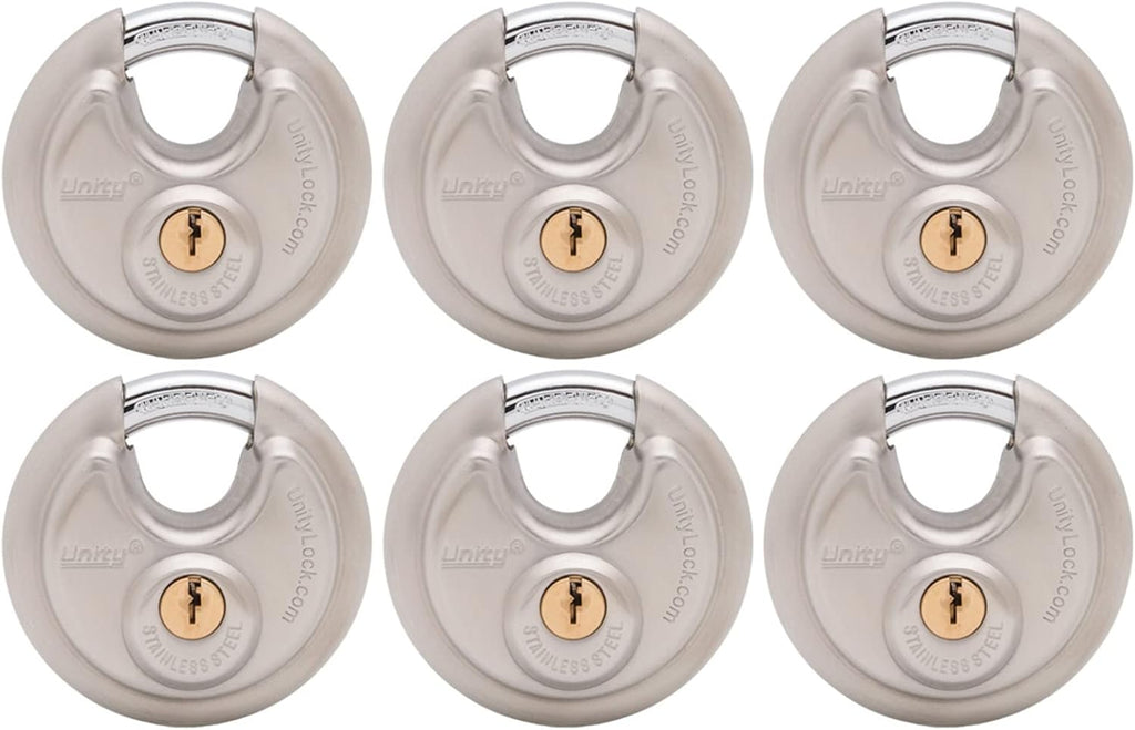 Stainless Steel Disc Padlock, 2-3/4" (70mm), Pack of 2 V6482